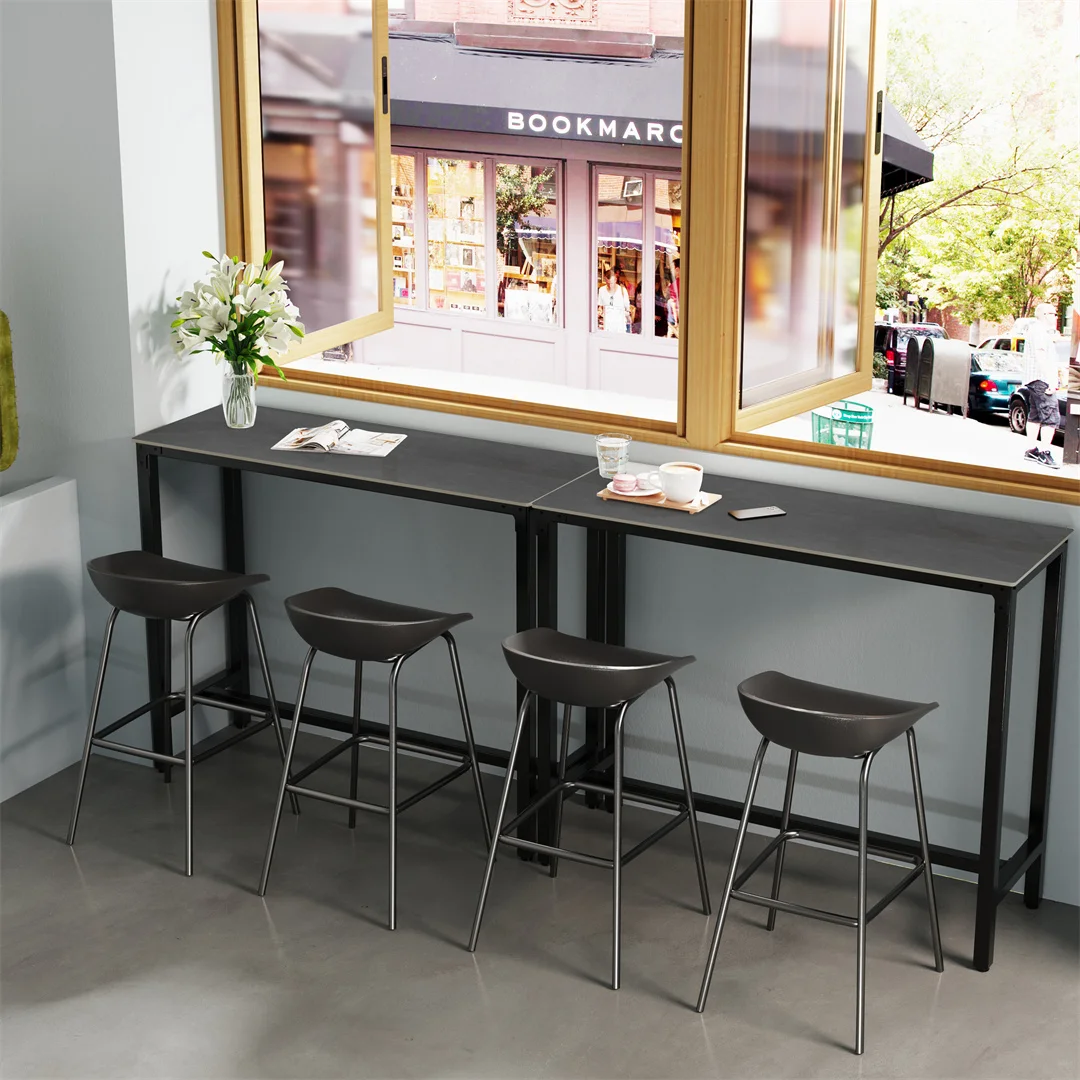 LUVODI 120cm Long Rectangular Bar Table Height Kitchen Breakfast Countertop Pub for Dining Room Business Area Offices Furniture