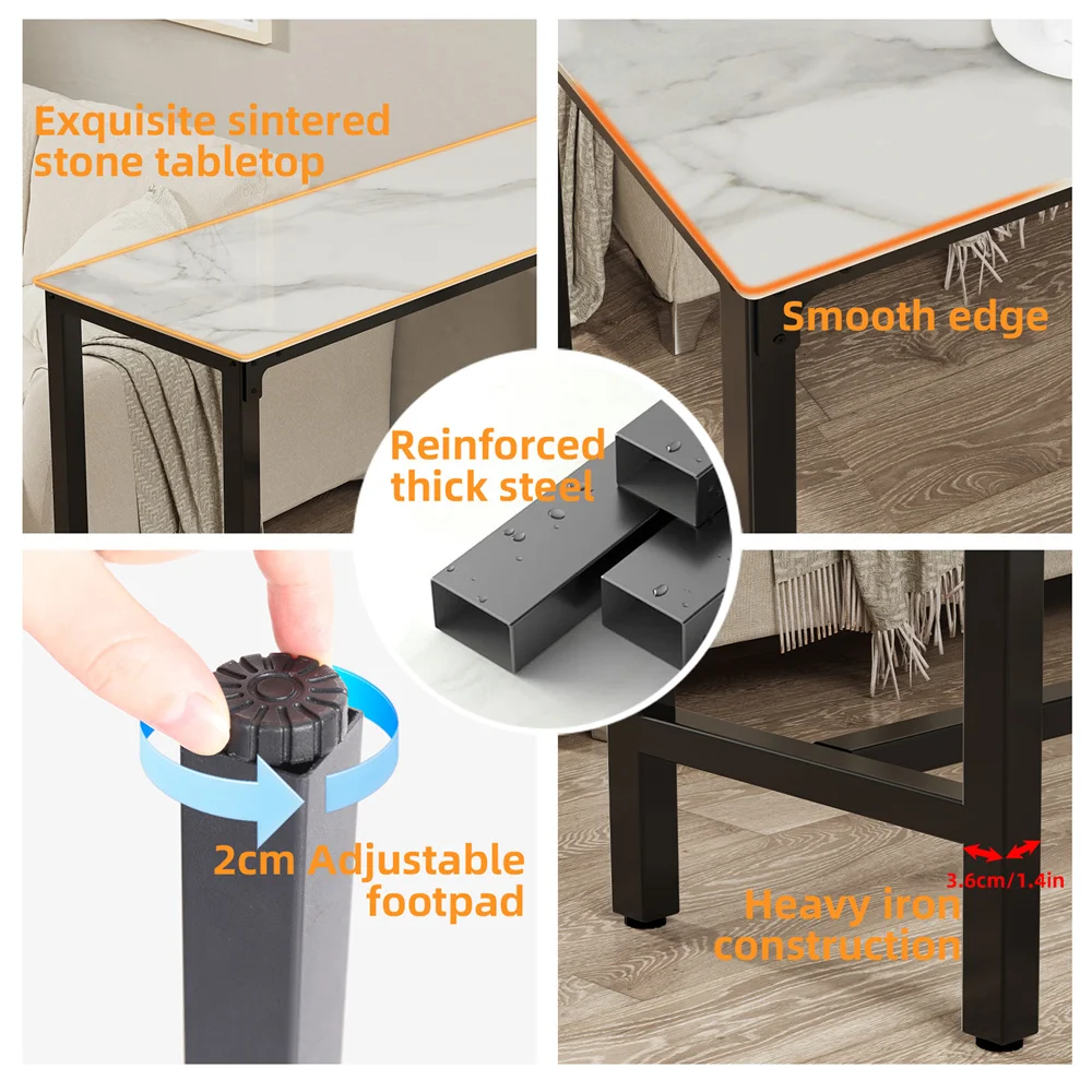 LUVODI 120cm Long Rectangular Bar Table Height Kitchen Breakfast Countertop Pub for Dining Room Business Area Offices Furniture