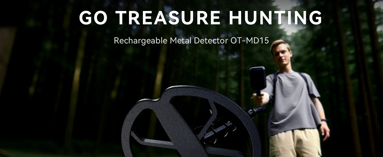SUNPOW Premium Rechargeable Metal Detector Kit, 11" IP68 DD Coil 10" Depth, 6 Metal ID 5 Modes 24H Backlit LCD, Shovel Backpack Headphones for Gold Prospecting Beach Treasure Hunting