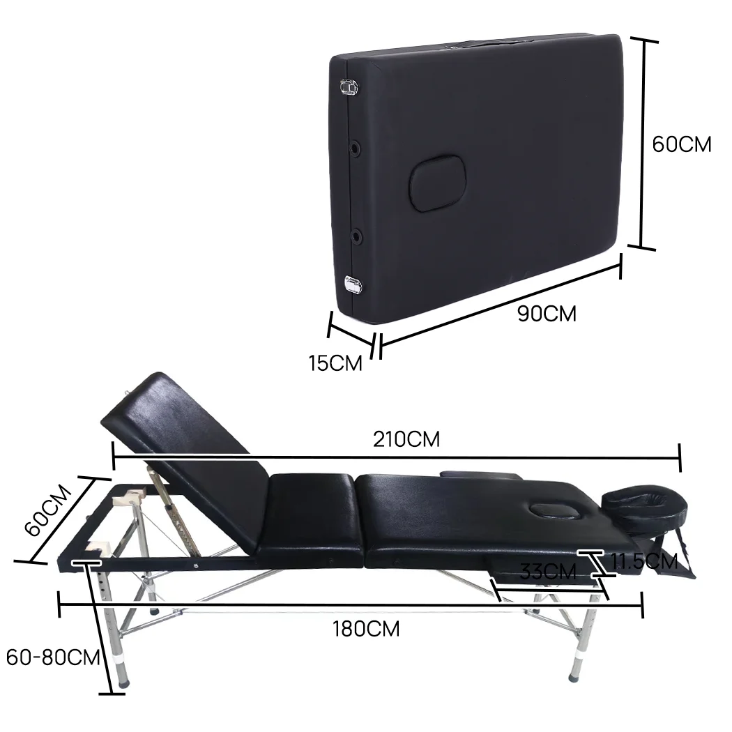 PORIYA Portable Massage Table 2 Fold Aluminum Bed Spa Salon Beauty Therapy Massage Bed