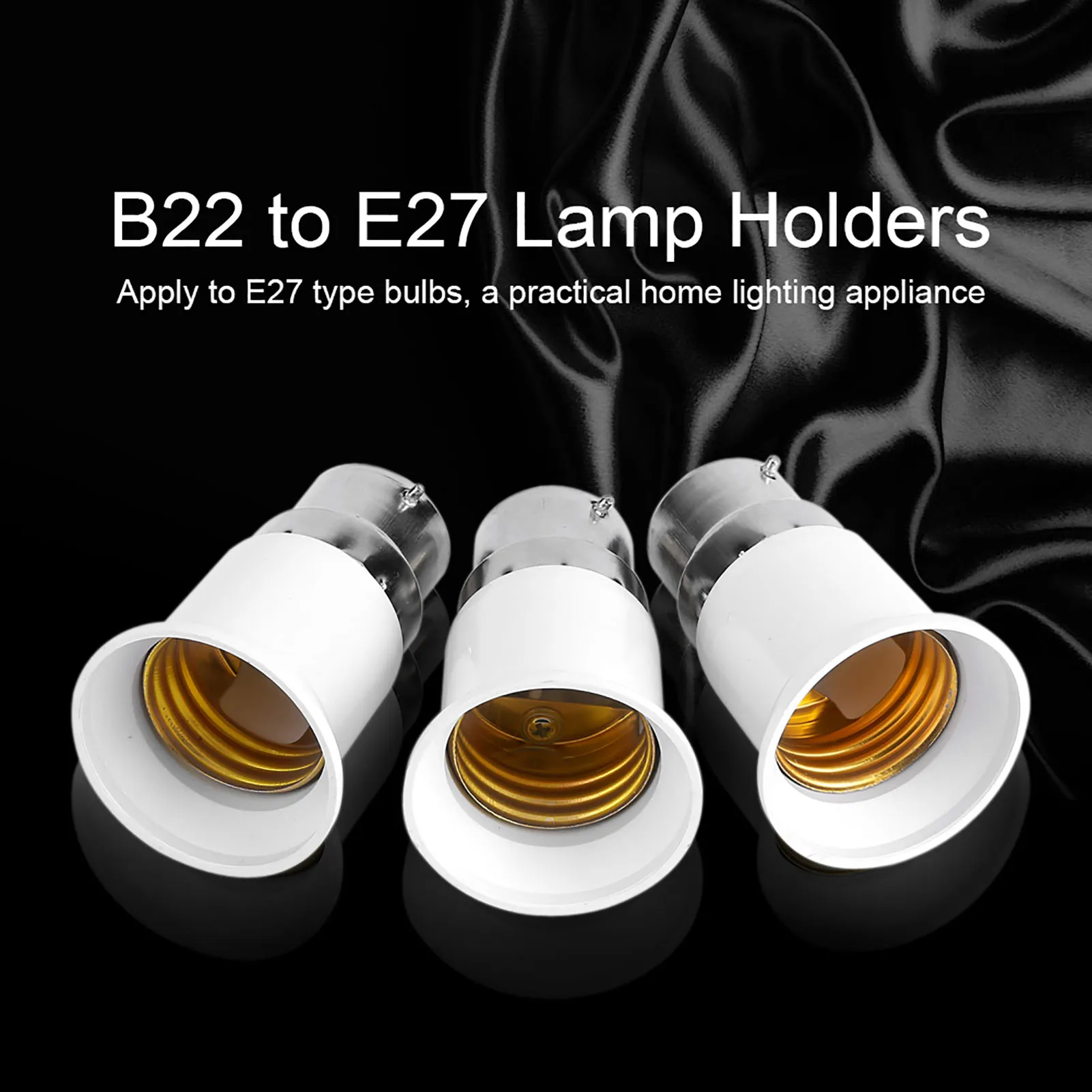 5pcs B22 Male to E27 Female Socket Base Bulb Adapter Nickle-plated Iron Light Socket Converter Lamp Holders