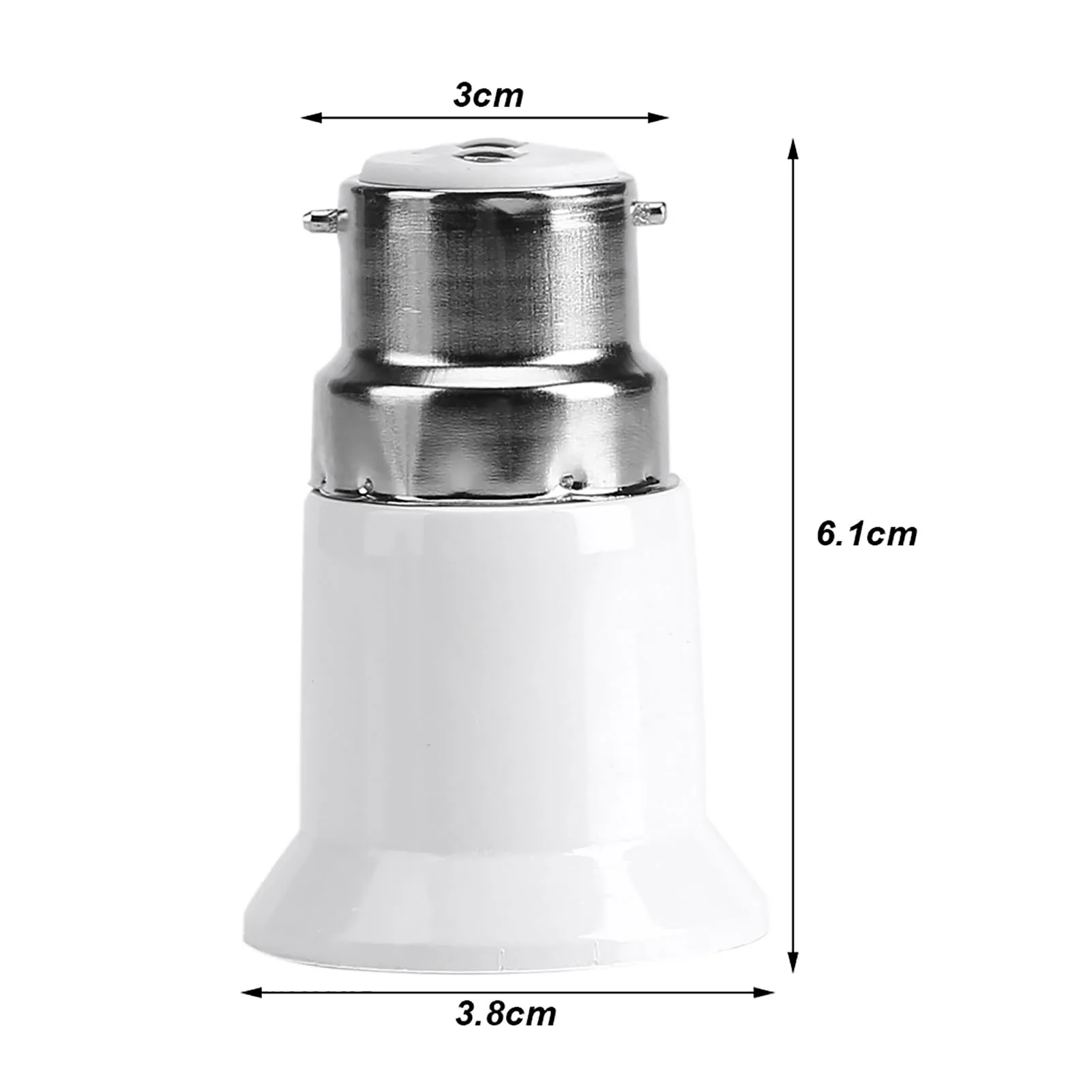 5pcs B22 Male to E27 Female Socket Base Bulb Adapter Nickle-plated Iron Light Socket Converter Lamp Holders