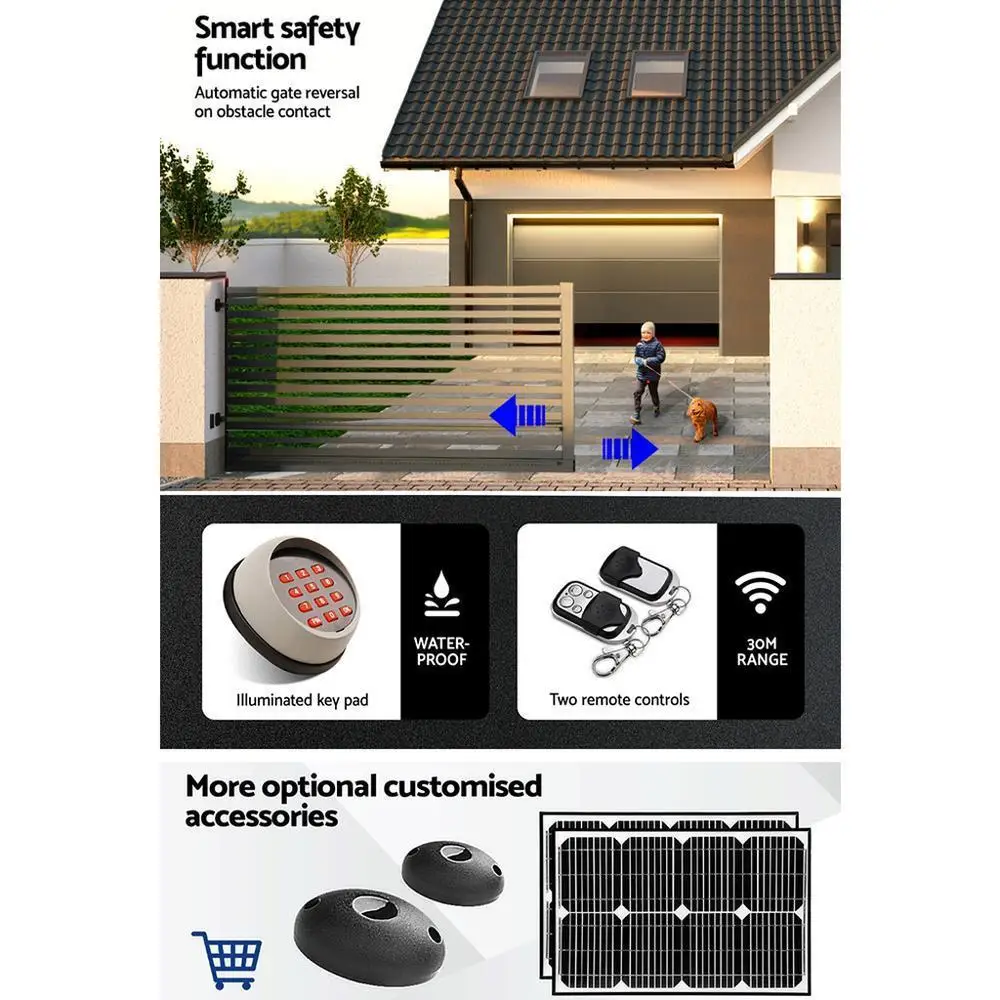 Automatic Sliding Gate Opener Kit with Keypad 4M 1000KG Heavy Duty Gate Motor Access Control System