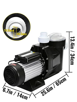 SucceBuy2.5HP Pool Pump Motor With Strainer Basket 1850W Water Pump Aquarium Swimming Pool Pump Circulation Pump Above In Ground