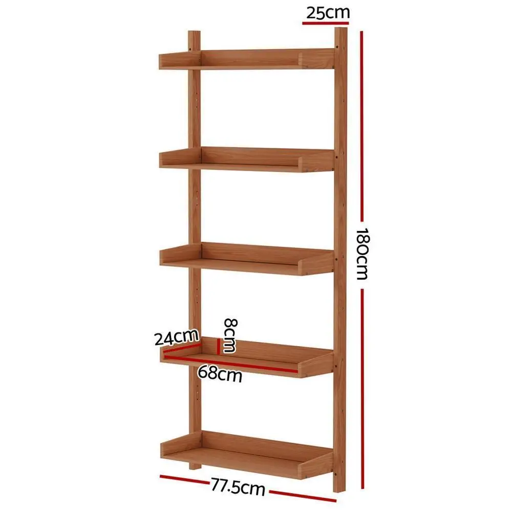 Bookshelf Floating Shelf Capiz Oak Wall Mounted Storage Display Shelf for Living Room Bedroom Home Decor