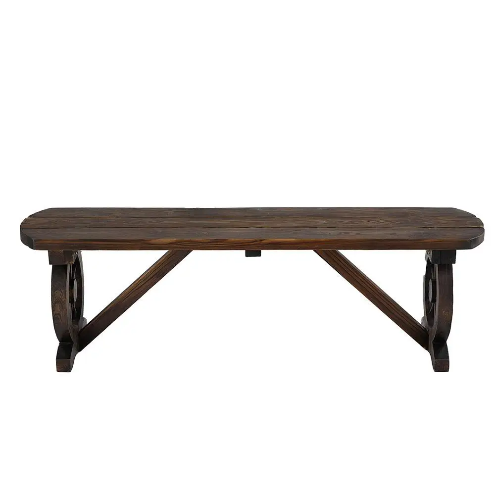 Outdoor Wooden Garden Bench Seat Patio Furniture Dining Chair Wagon Style Outdoor Seating