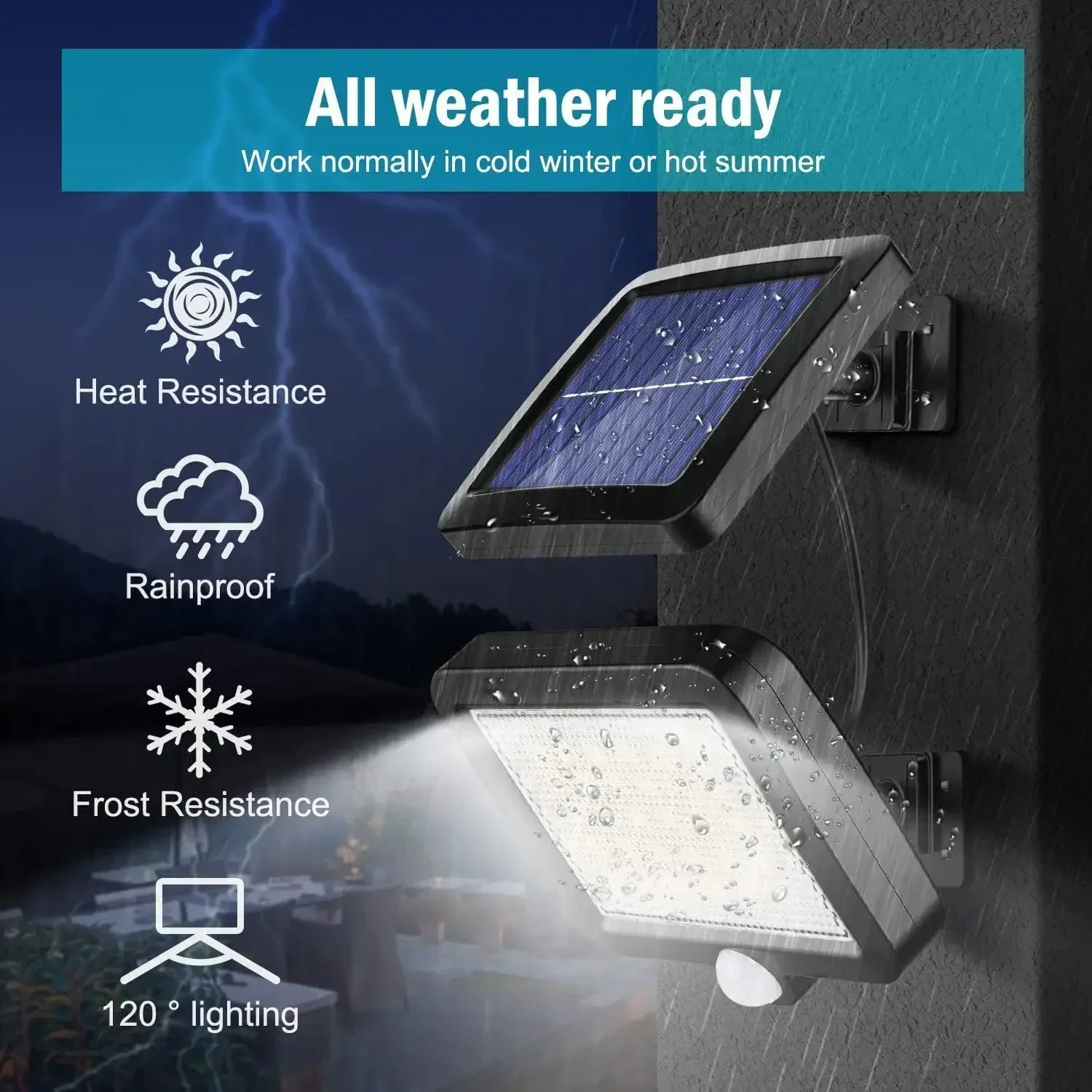 56LED Solar Lights Split Wall Lamp Motion Sensor Sunlight Light 3 Mode Outdoor Waterproof Emergency Street Garden Security Light