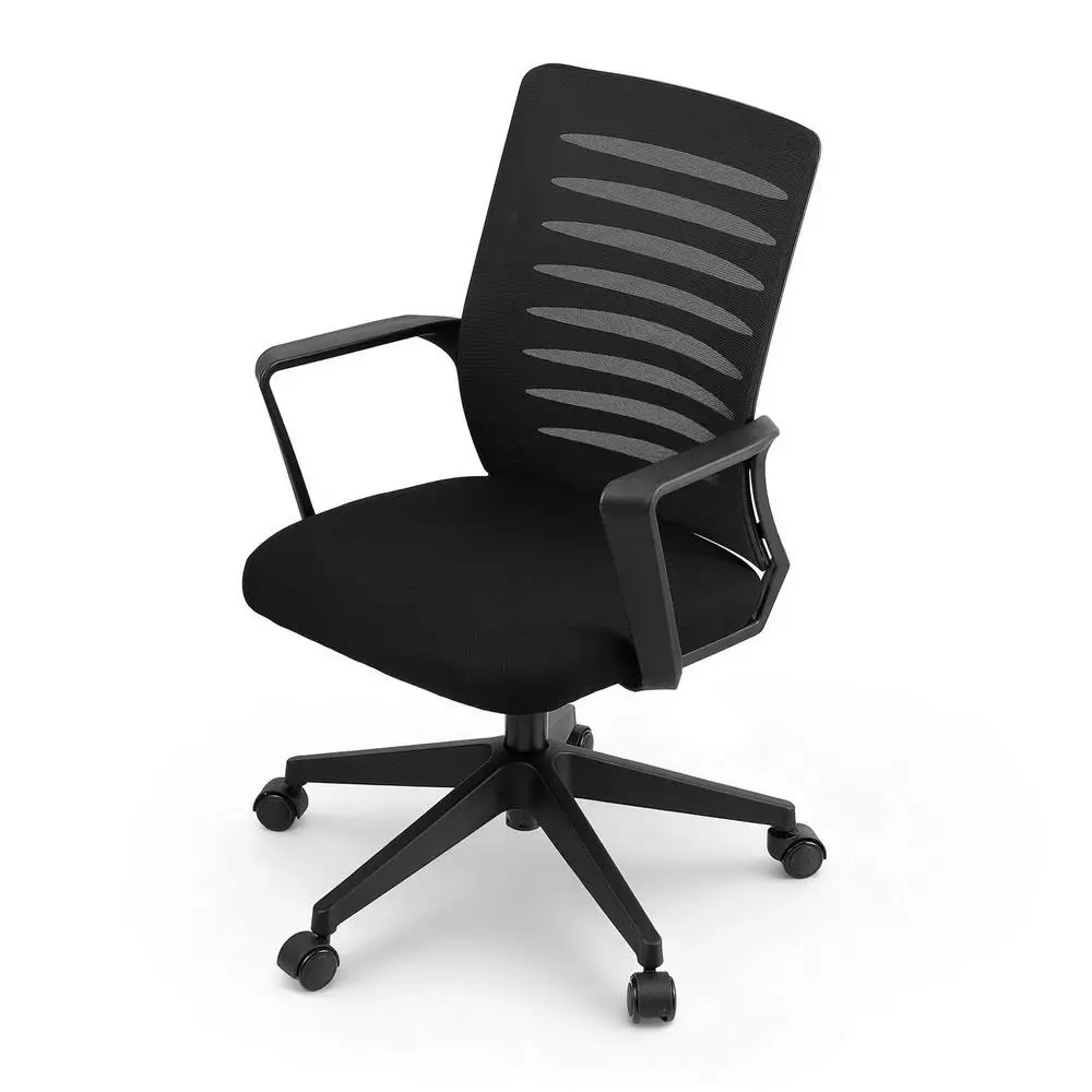 Ergonomic Mesh Office Chair with Lumbar Support Height Adjustable Swivel Mid Back Desk Chair for home Office Study Black