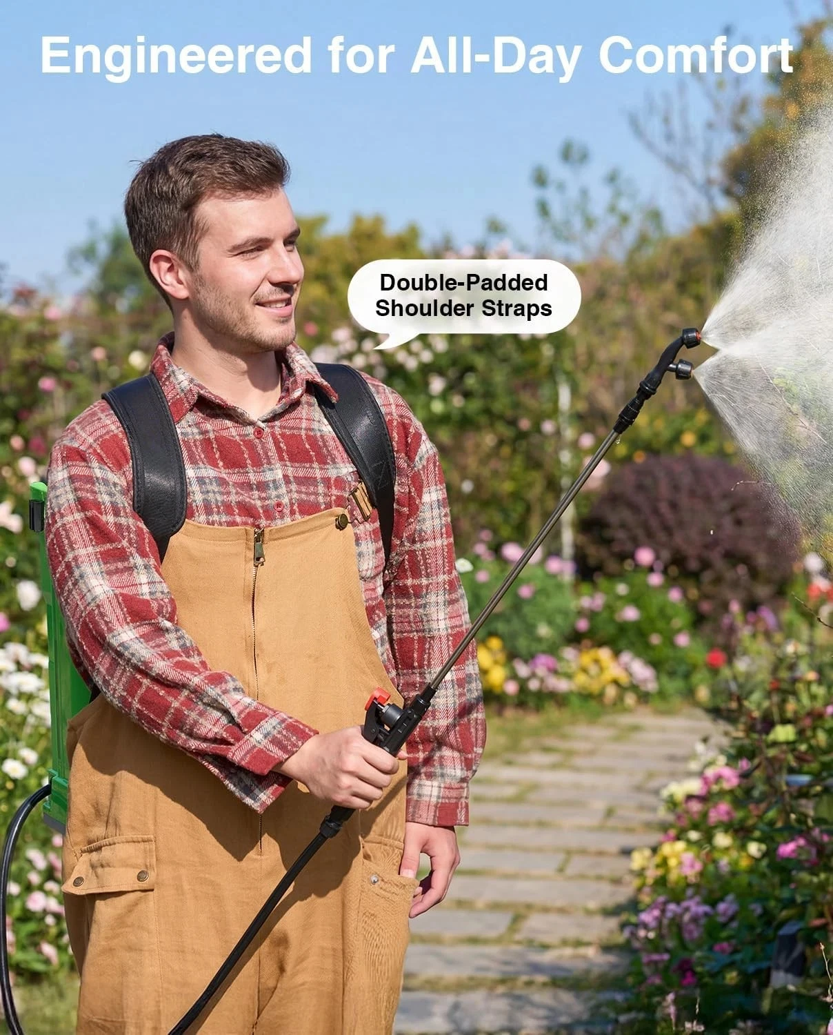 TaskStar Electric Sprayer 16L High Capacity Agricultural Pesticide Spray Tool 100 Pressure Knapsack Sprayer with 2 2000mAh Rechargeable Batteries & 6 Nozzles