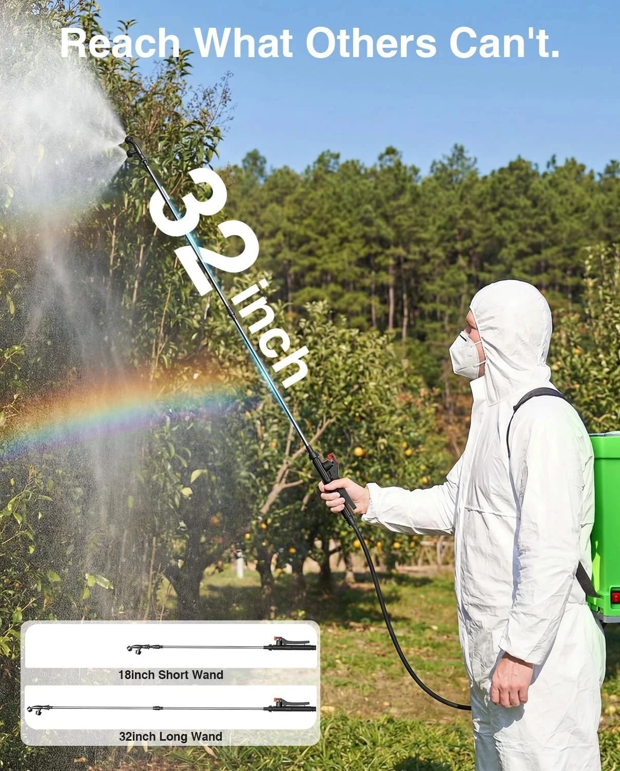 TaskStar Electric Sprayer 16L High Capacity Agricultural Pesticide Spray Tool 100 Pressure Knapsack Sprayer with 2 2000mAh Rechargeable Batteries & 6 Nozzles