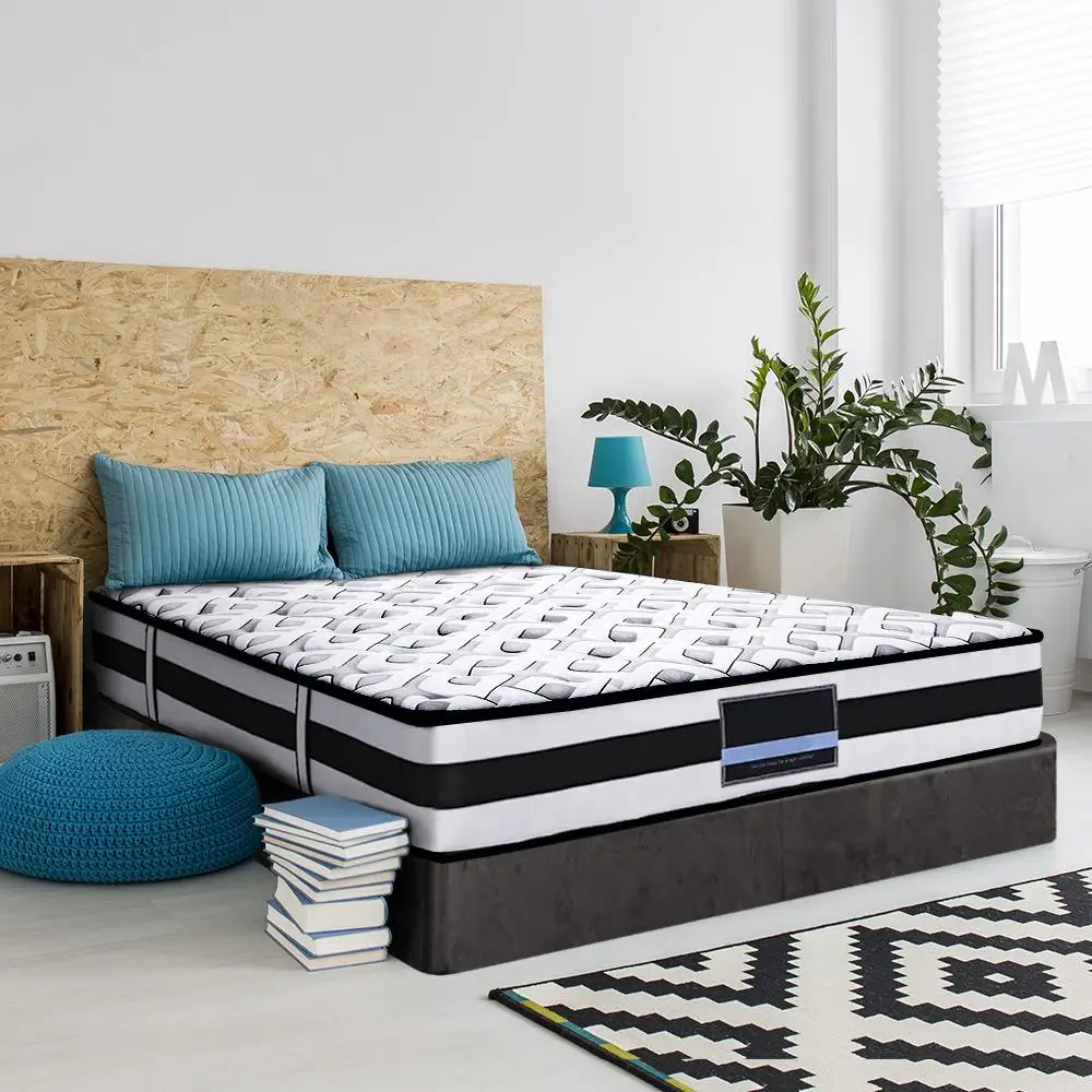 24cm Super Firm Double Mattress High Density Support Breathable Comfortable Sleep Bed Mattress for Home Bedroom Furniture