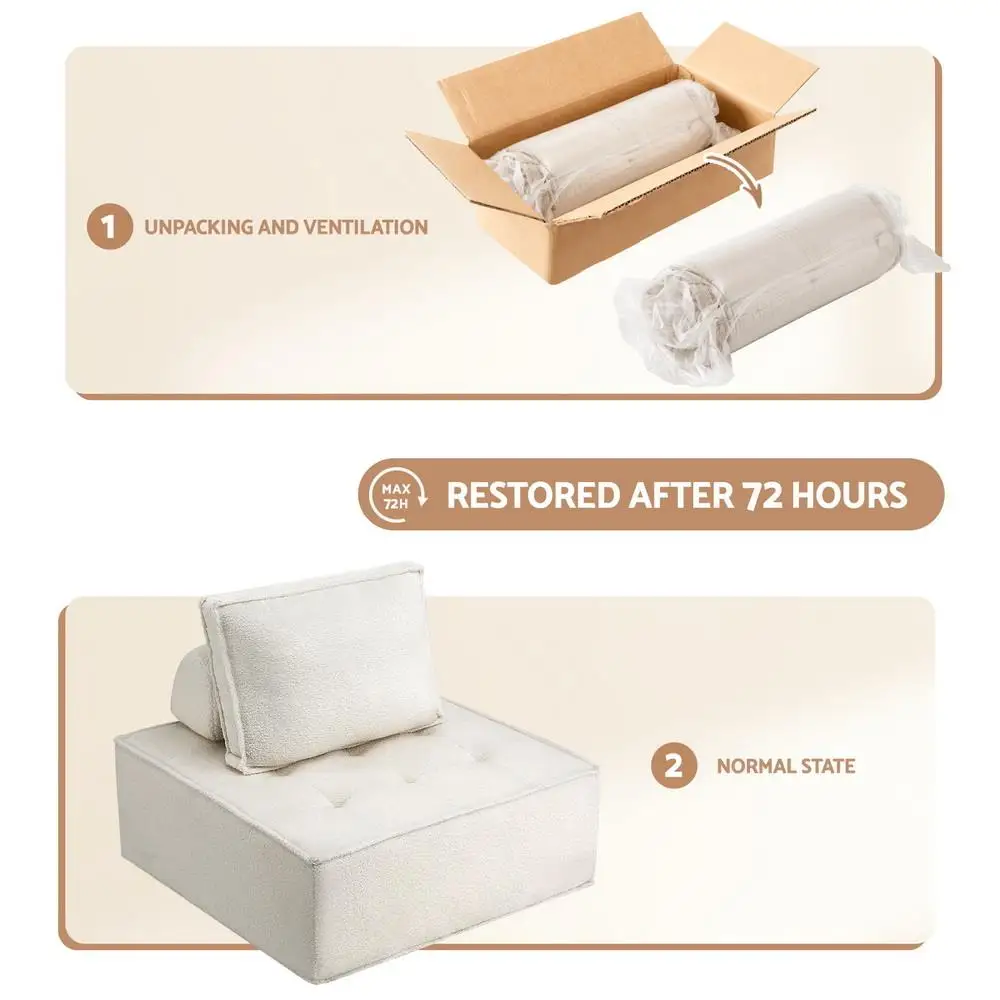 Floor Sofa Lounge Chair with Pillow Adjustable Foldable Tatami Floor Seat Soft Cushioned Backrest Indoor Reading Relaxation Chair Compact Living Room Bedroom Seating