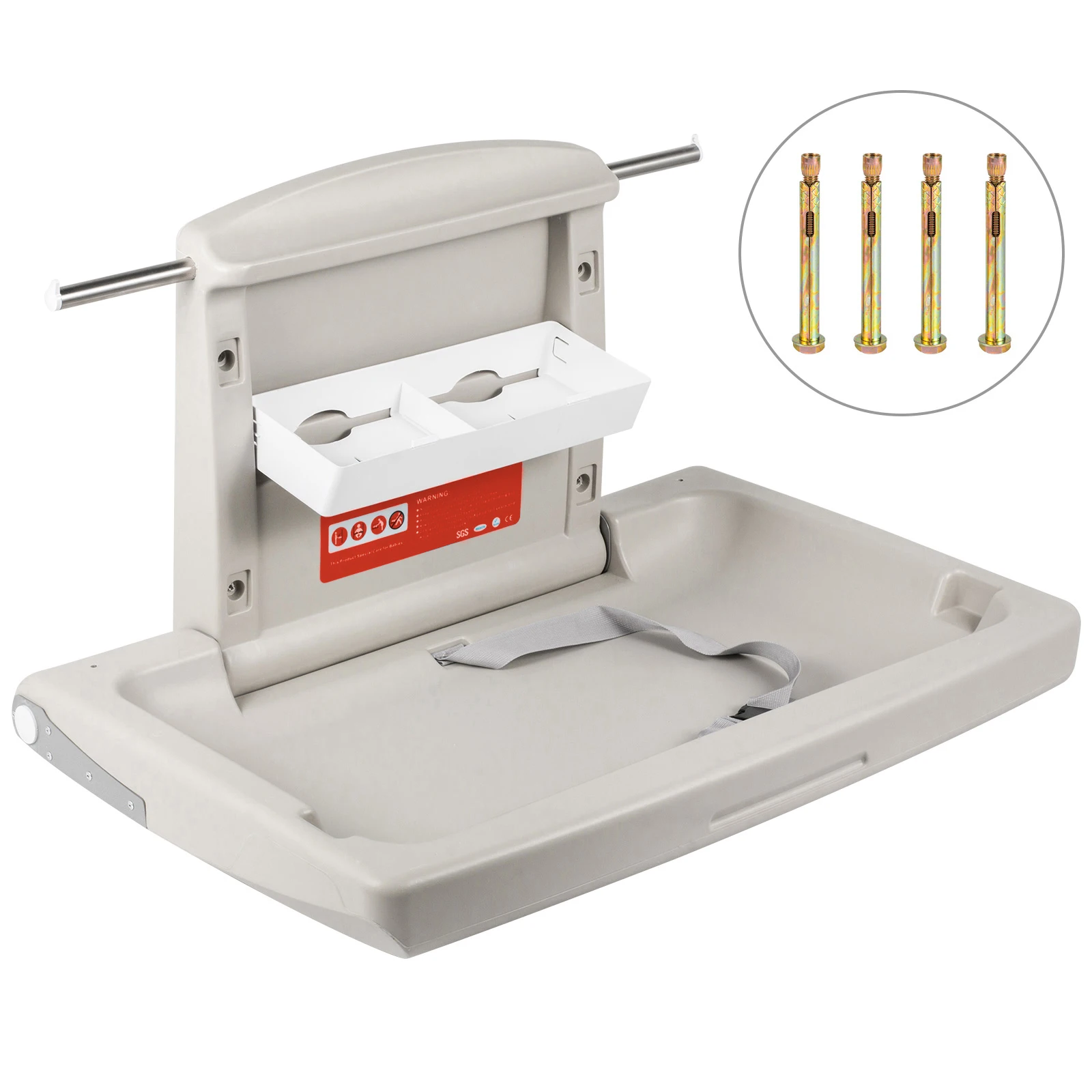 SucceBuy Baby Changing Station Commercial Wall Mounted Baby Diaper Changing Table Fold Down Vertical Baby Changing Table