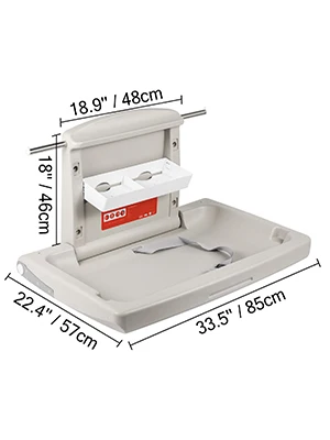 SucceBuy Baby Changing Station Commercial Wall Mounted Baby Diaper Changing Table Fold Down Vertical Baby Changing Table