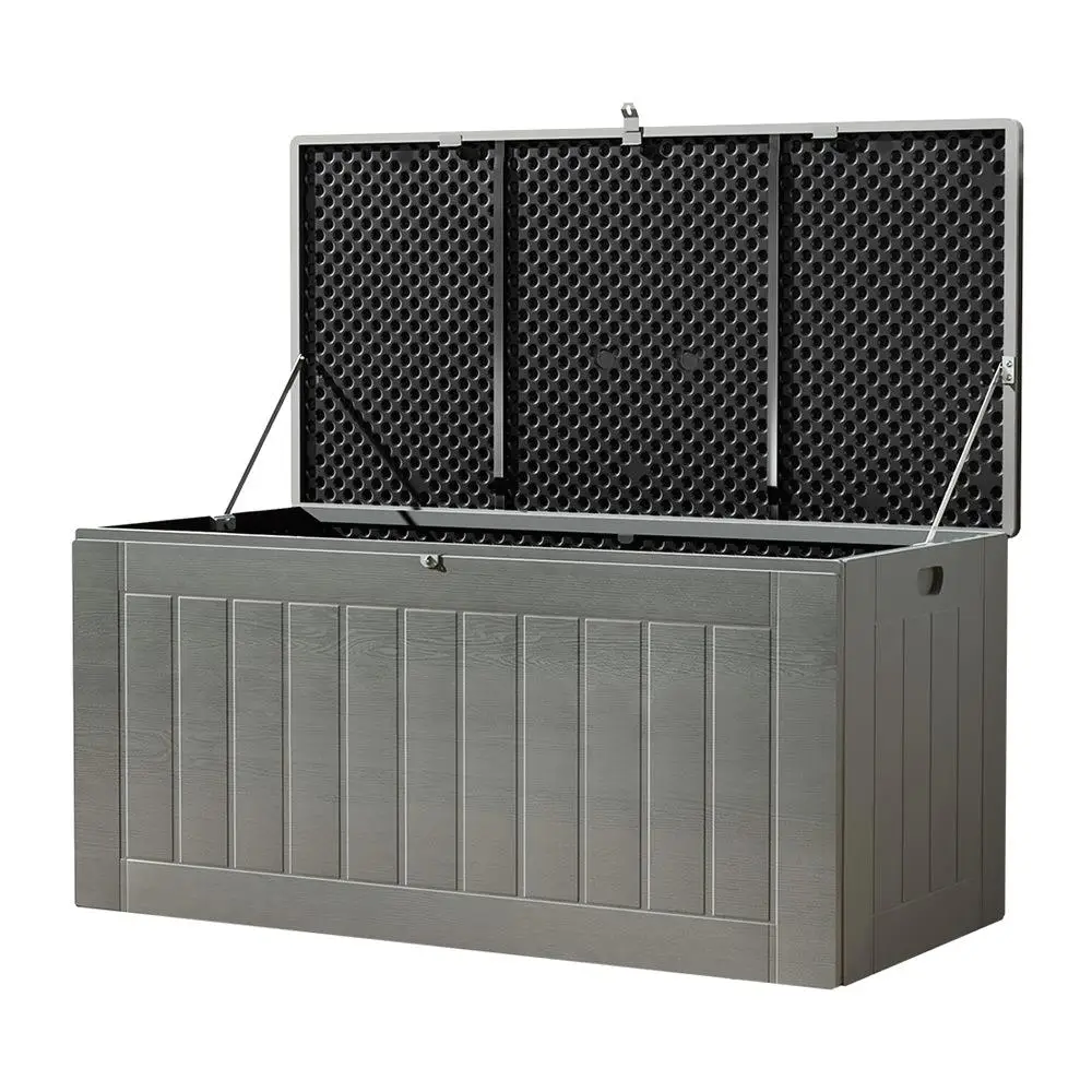 830L Lockable Outdoor Storage Box Garden Bench Tool Shed Black