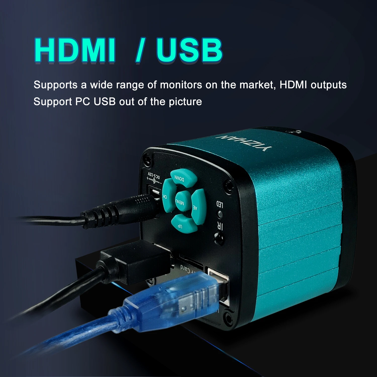 Yizhan 4K 60MP Soldering Microscope HD 1080P Digital Microscope 48MP HDMI USB Interface 1-150X Lens Remote Control 5-100cm Work