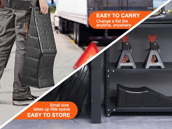 VEVOR Car Ramp Low Profile Car Service Ramp 20000 lbs/10 Ton Loading Capacity 5.5" Lift Height Car Ramp Heavy Duty Tire Ramp