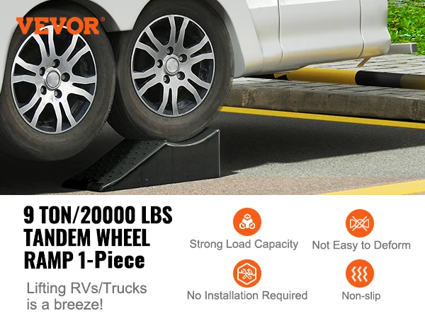 VEVOR Car Ramp Low Profile Car Service Ramp 20000 lbs/10 Ton Loading Capacity 5.5" Lift Height Car Ramp Heavy Duty Tire Ramp