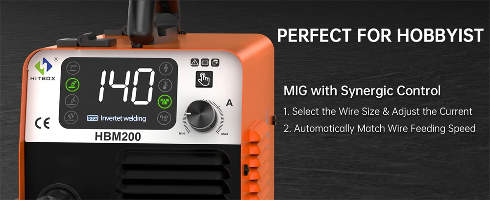 HITBOX HBM200 Welder 3 in 1 Welding Machine LIFT TIG/MMA/MIG Non Gas Semi-automatic Inverter Welder Synergy Tool For Gasless Soldering 220V
