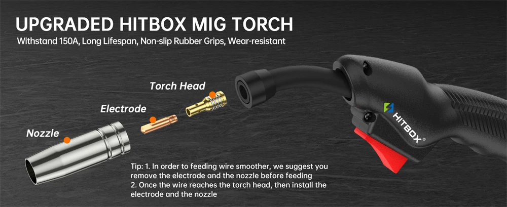 HITBOX HBM200 Welder 3 in 1 Welding Machine LIFT TIG/MMA/MIG Non Gas Semi-automatic Inverter Welder Synergy Tool For Gasless Soldering 220V