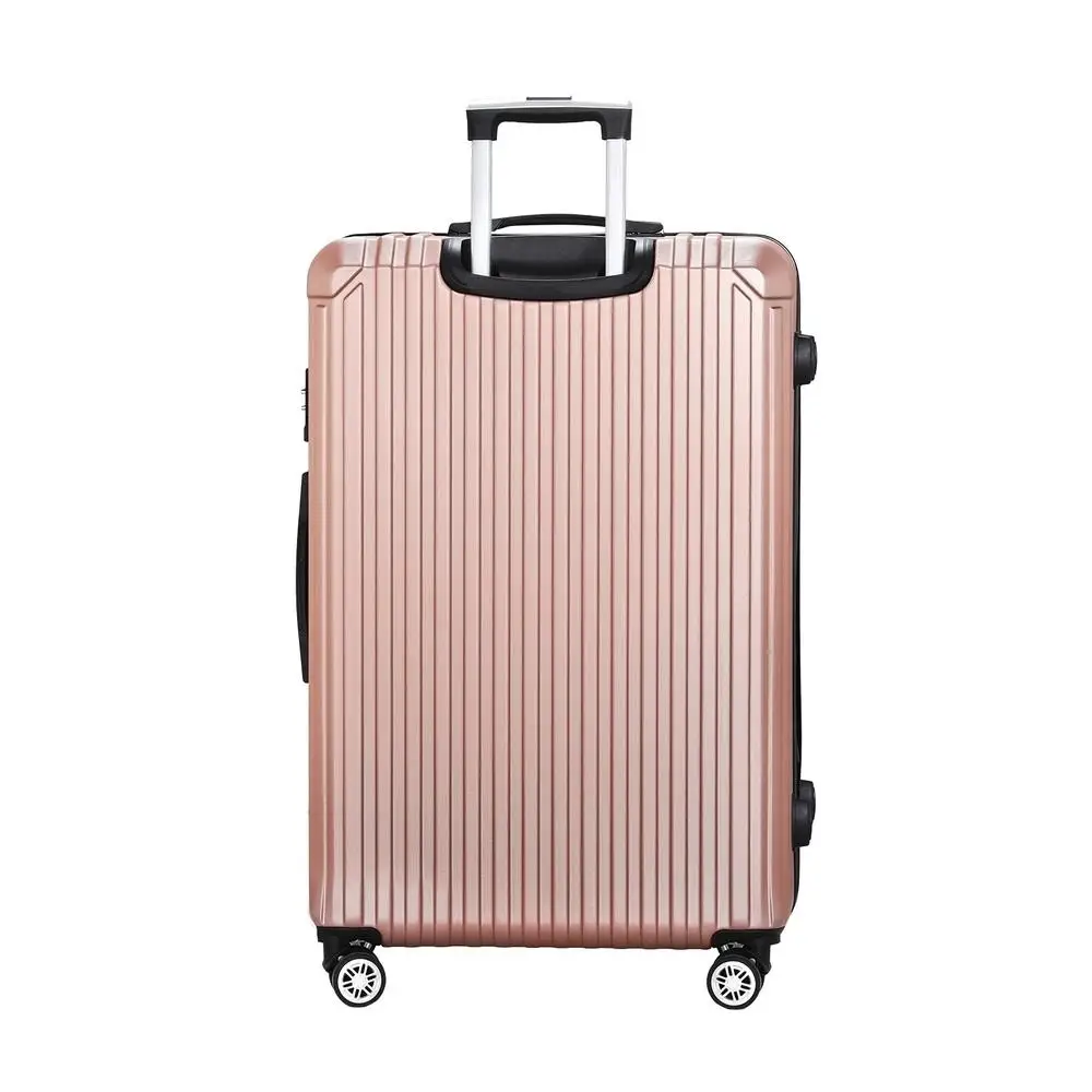 28 Inch ABS Hard Shell Luggage Set with TSA Lock Rose Gold Travel Suitcase Organizer Durable Lightweight Spinner Case