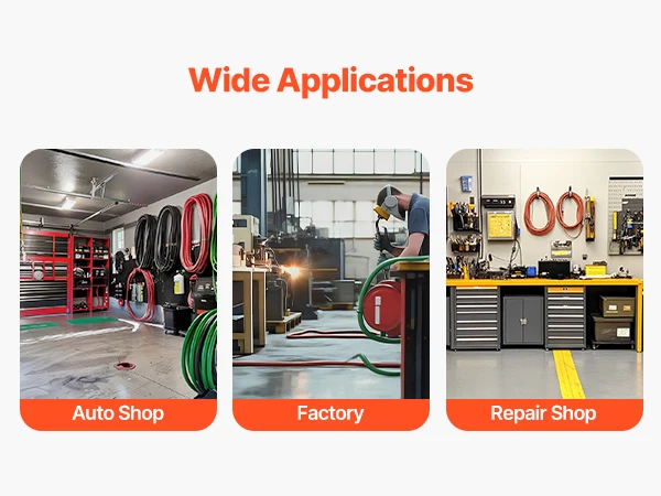 VEVOR Oxygen Acetylene Hose Oxy Acetylene Hose w/ LH/RH B Fittings R Grade Welding Torch Twin Hose w/ 300PSI Working Pressure