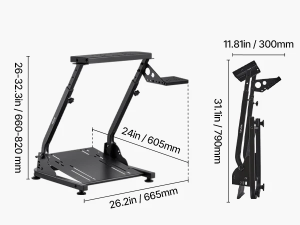 SucceBuy Racing Wheel Stand Foldable Stand for Logitech G29 G27 G920 G923 Thrustmaster T300RS T300GT TS-PC TSXW Gaming Cockpit