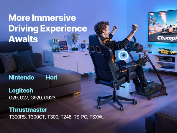 SucceBuy Racing Wheel Stand Foldable Stand for Logitech G29 G27 G920 G923 Thrustmaster T300RS T300GT TS-PC TSXW Gaming Cockpit