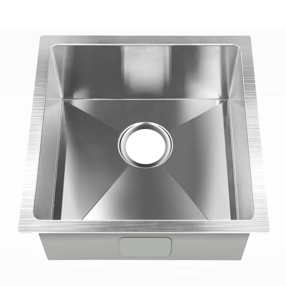 44x44CM Stainless Steel Kitchen Sink Single Bowl Silver Basin