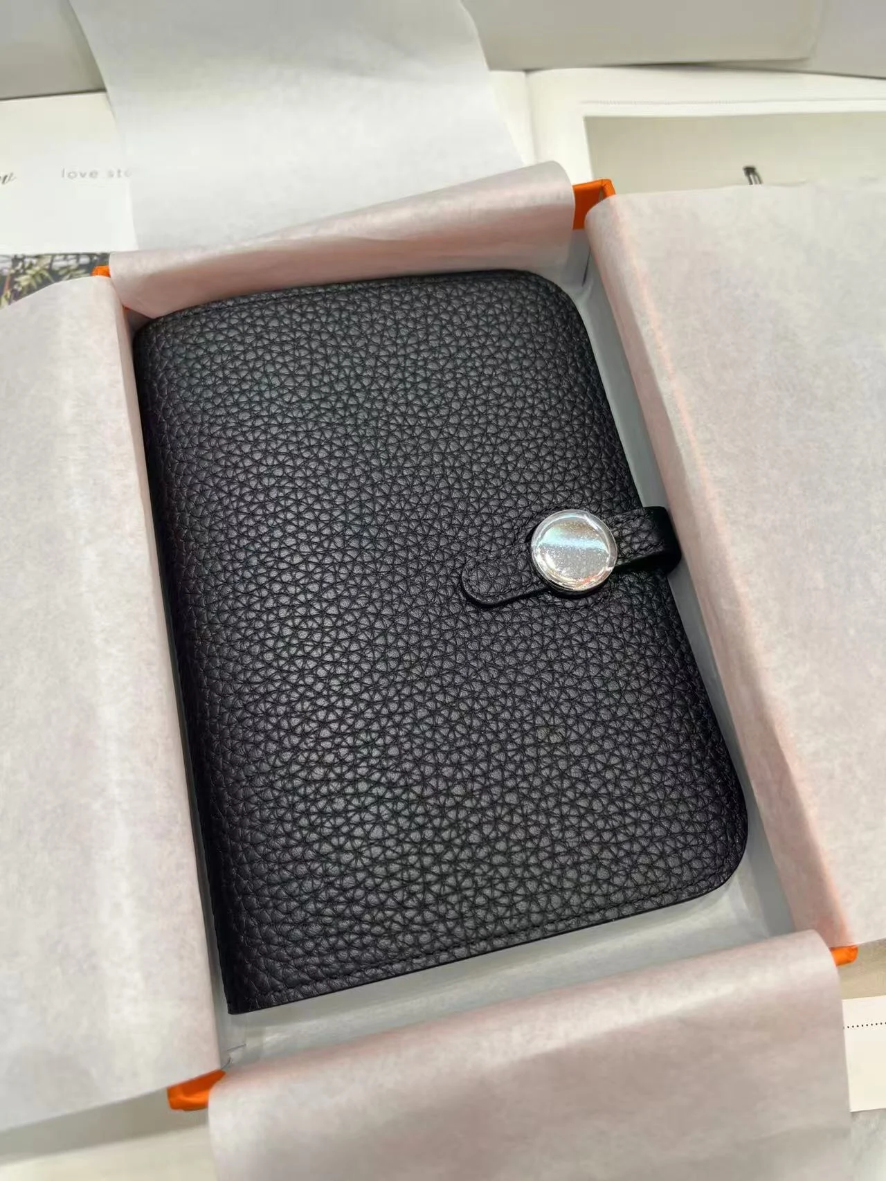 Premium Full Grain Leather Wallet Women Black Pebbled Compact Card Holder Coin Purse French Style Real Leather Snap Closure