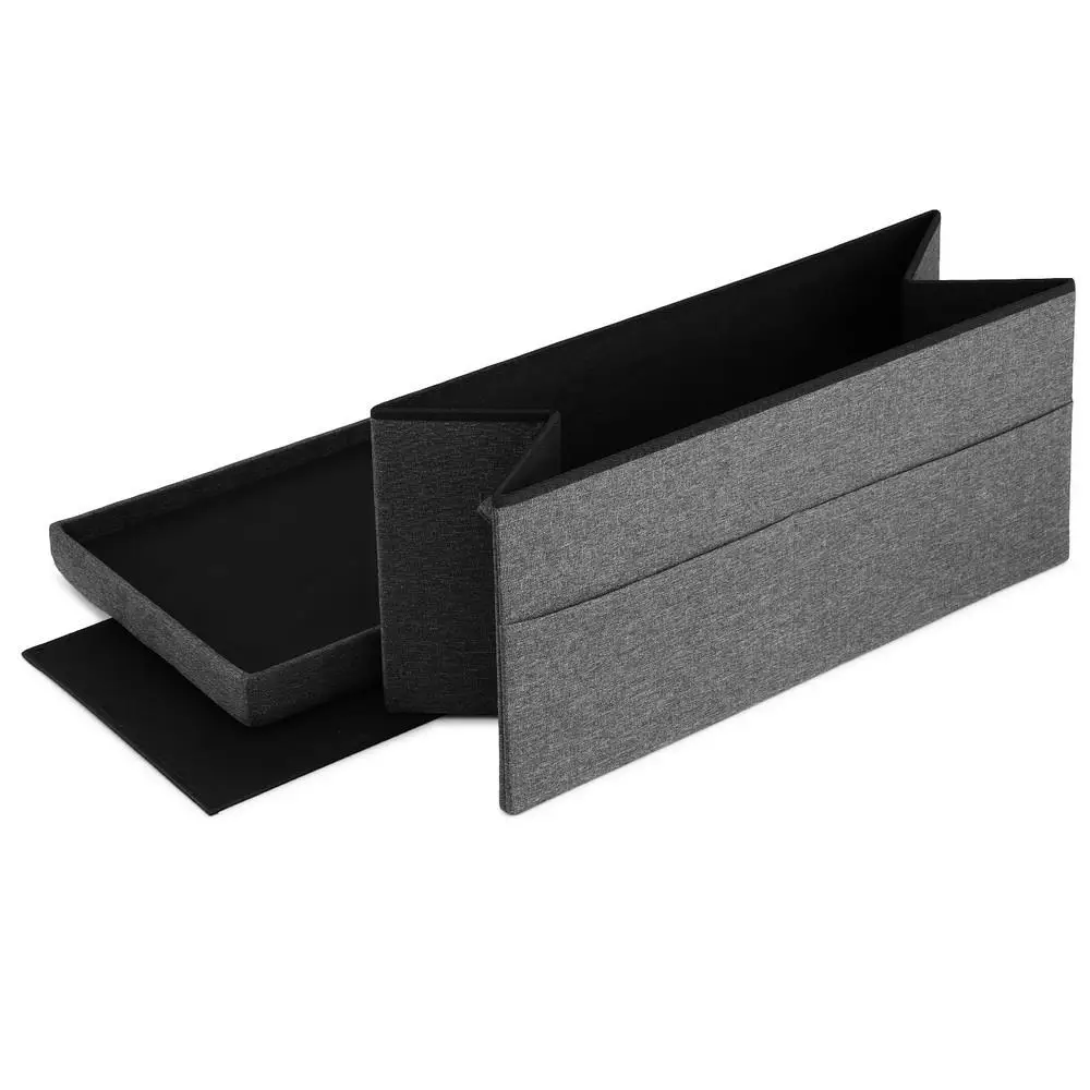 Foldable Storage Ottoman Foot Stool Rest Seat for Living Room Bedroom Entryway Heavy Duty Space Saving Home Organizer Bench