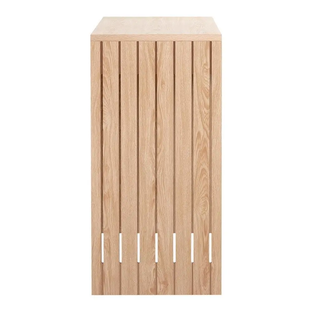 Fluted Pine Console Table 120CM Narrow Hallway Entryway Storage Table Modern Minimalist Wooden Accent Table