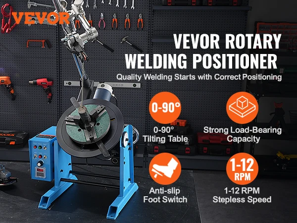 SucceBuy Welding Positioner Rotary Welding Positioning Turntable Table with 3Jaw Lathe Chuck Welding Torch Stand Holder Cutting