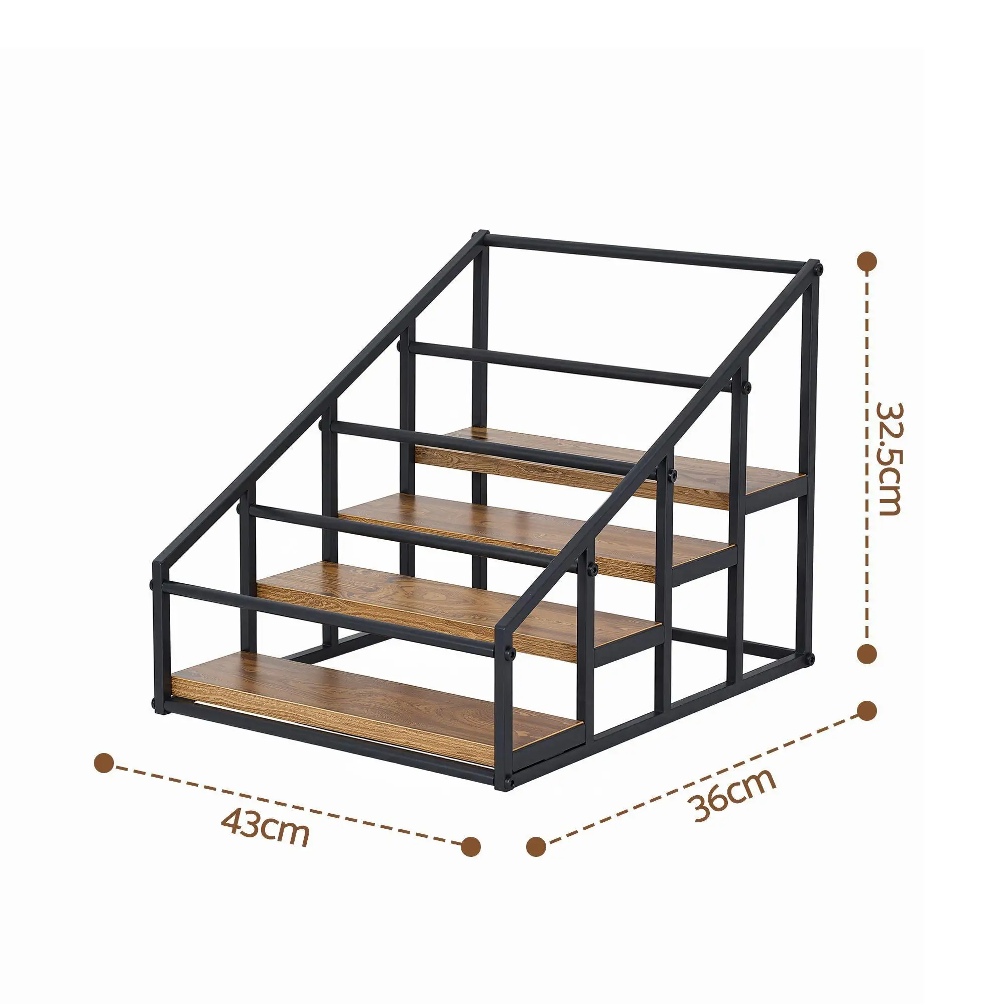 4 Tier Freestanding Wine Rack Tabletop Countertop Bottle Holder for 16 Bottles Black Wood Rack