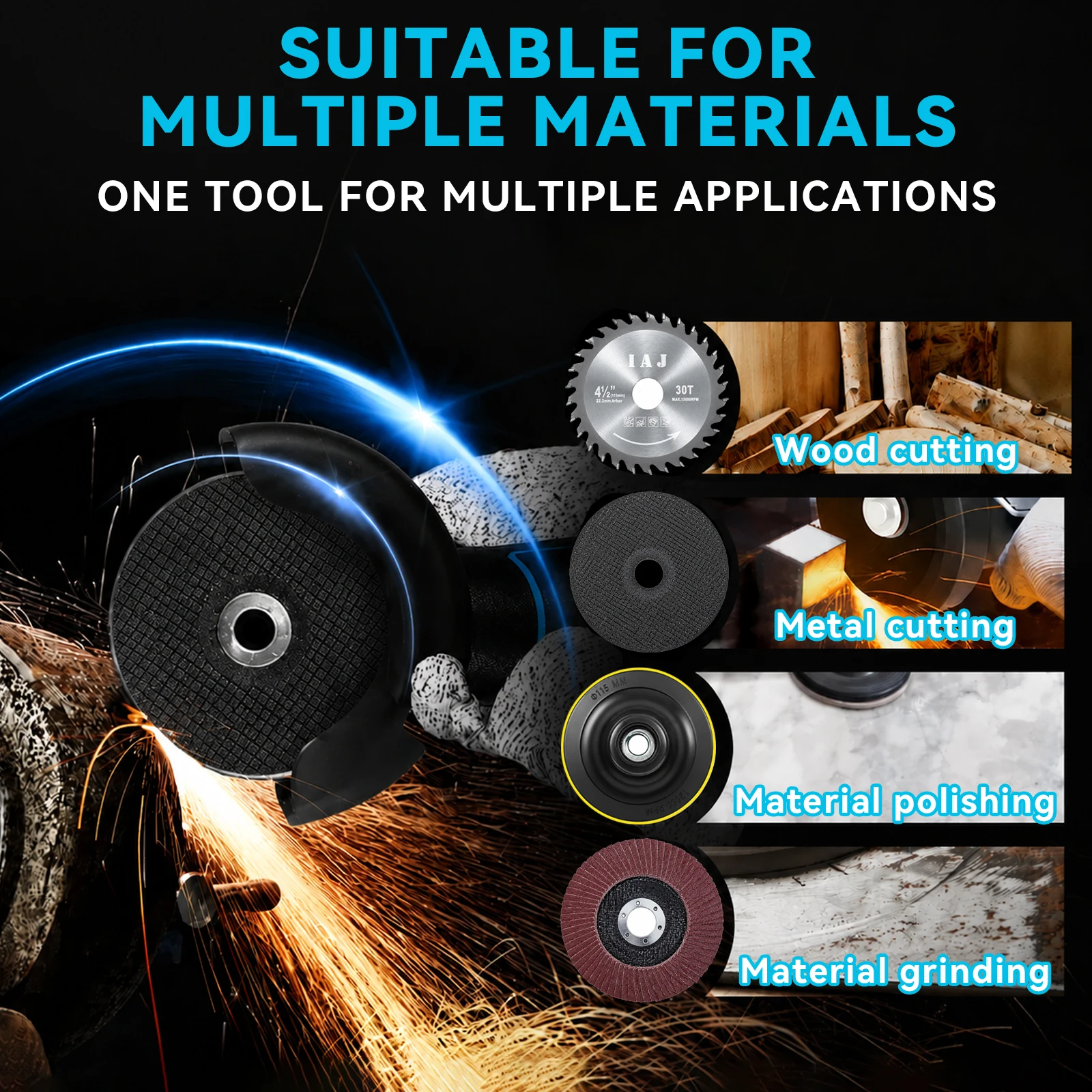 125mm Brushless Cordless Angle Grinder 3 Speed Electric Polishing Cutting Machine Bare Tool for Makita 18V Battery AU