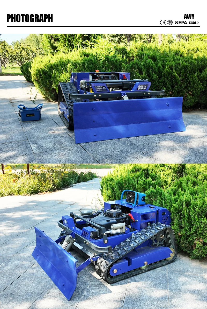 Remote-controlled lawnmower robot – a multi-functional intelligent device that integrates weeding, snow removal, and intelligent winter weeding functions. Free delivery to your door. Equipped with an industrial remote control for unparalleled flexibility.