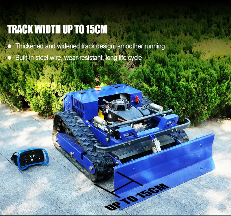 Remote-controlled lawnmower robot – a multi-functional intelligent device that integrates weeding, snow removal, and intelligent winter weeding functions. Free delivery to your door. Equipped with an industrial remote control for unparalleled flexibility.