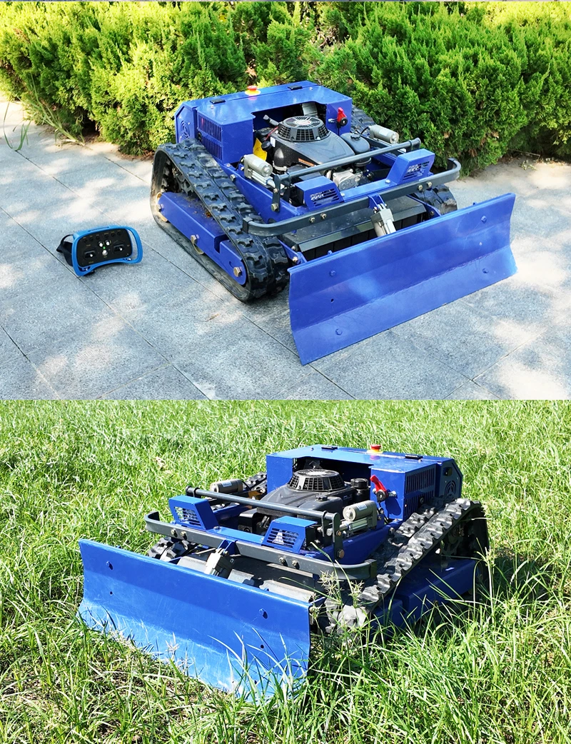 Remote-controlled lawnmower robot – a multi-functional intelligent device that integrates weeding, snow removal, and intelligent winter weeding functions. Free delivery to your door. Equipped with an industrial remote control for unparalleled flexibility.