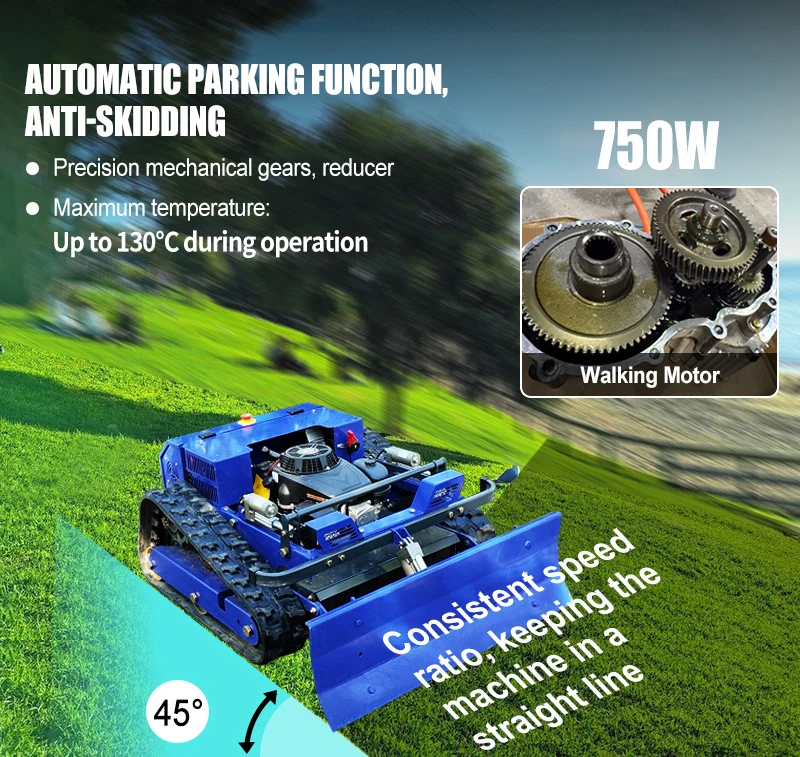 Remote-controlled lawnmower robot – a multi-functional intelligent device that integrates weeding, snow removal, and intelligent winter weeding functions. Free delivery to your door. Equipped with an industrial remote control for unparalleled flexibility.