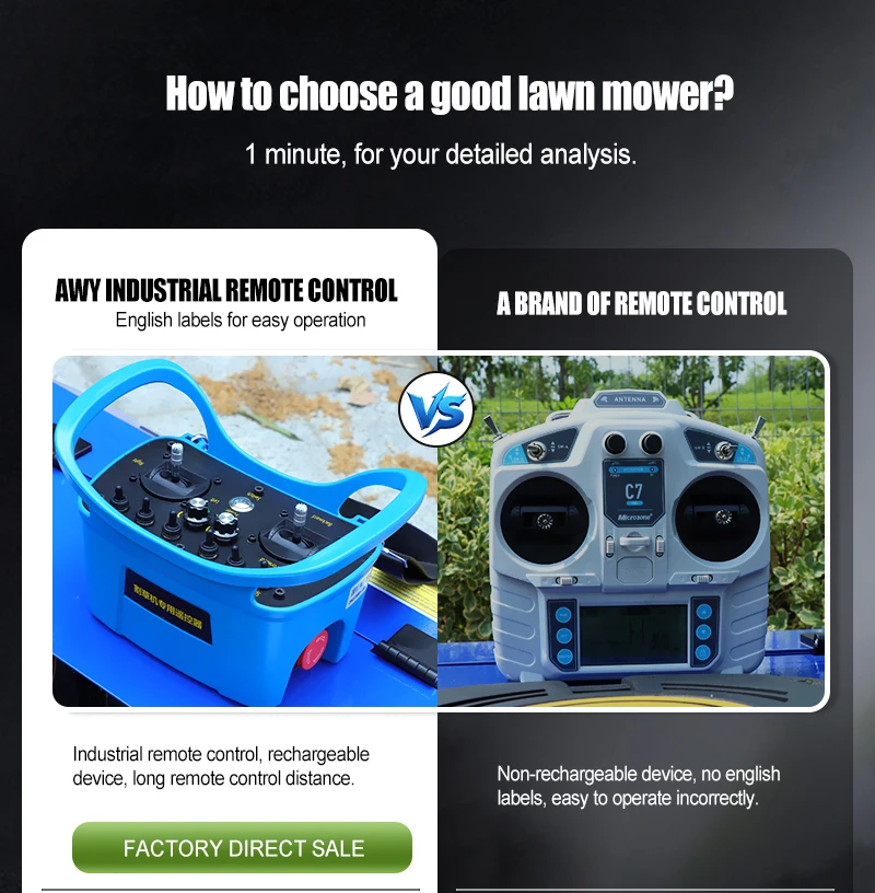 Remote-controlled lawnmower robot – a multi-functional intelligent device that integrates weeding, snow removal, and intelligent winter weeding functions. Free delivery to your door. Equipped with an industrial remote control for unparalleled flexibility.