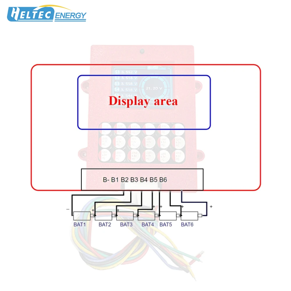 Heltec 6S Active Battery Balancer 5A High Current Lithium Battery Voltage Display Equalizer 8S Full Group Energy Transfer Equalizer 0.01V Precision Balance Over Discharge Protection, Low Voltage Sleep for LTO Lithium Battery Pack