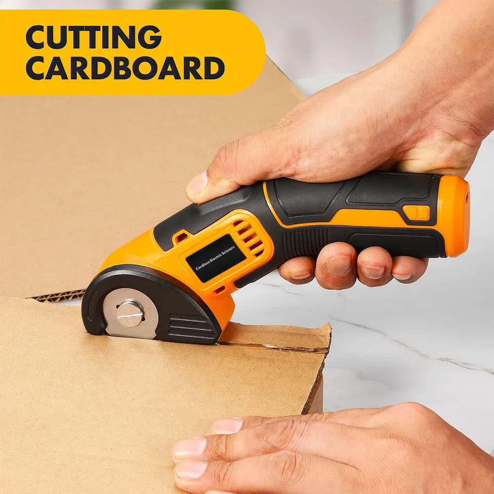 Cordless Electric Scissors Rotary Cutter PVC Leather for Crafts Sewing Cardboard