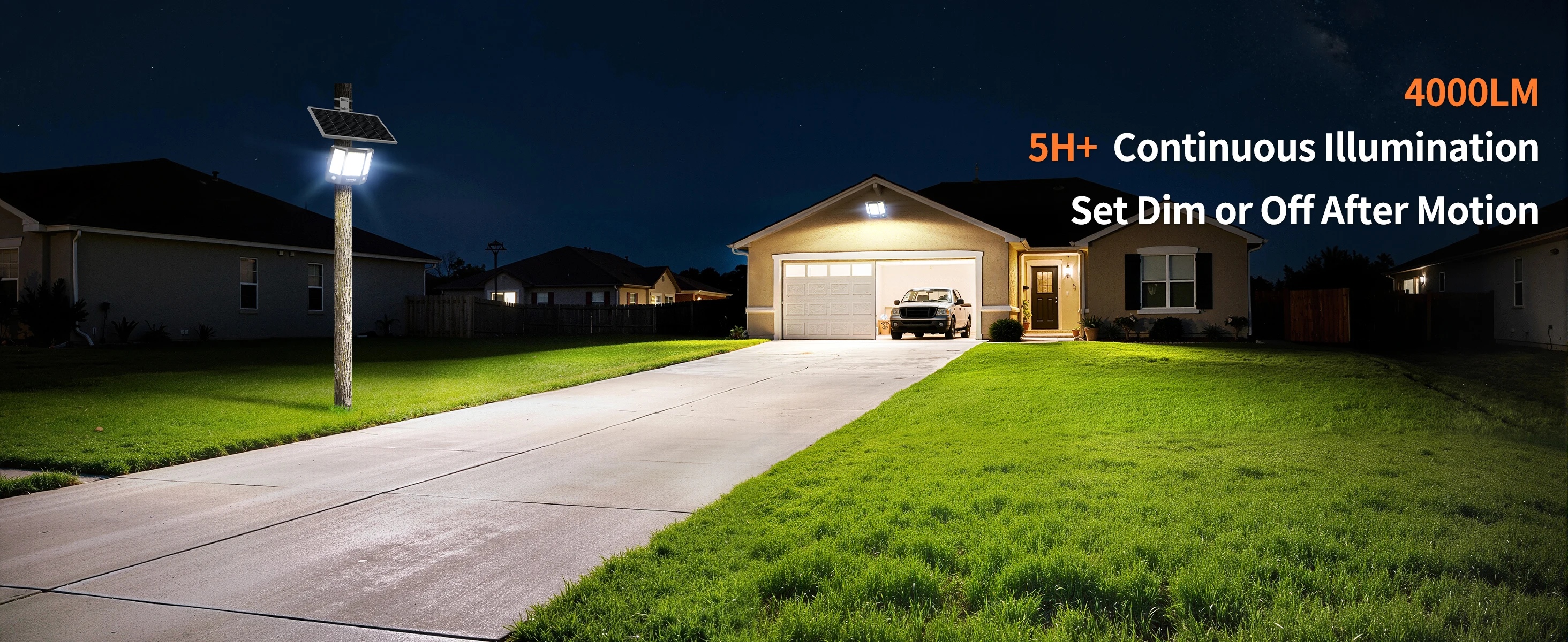 Intelamp Top Brand Long Battery Life 20000mAh Outdoor Solar Flood Lights 3 Colors With Super Large Solar Panel 3 Motion Sensors 4 Modes Solar Security Light For Yard Garage Driveway Backyard Farm