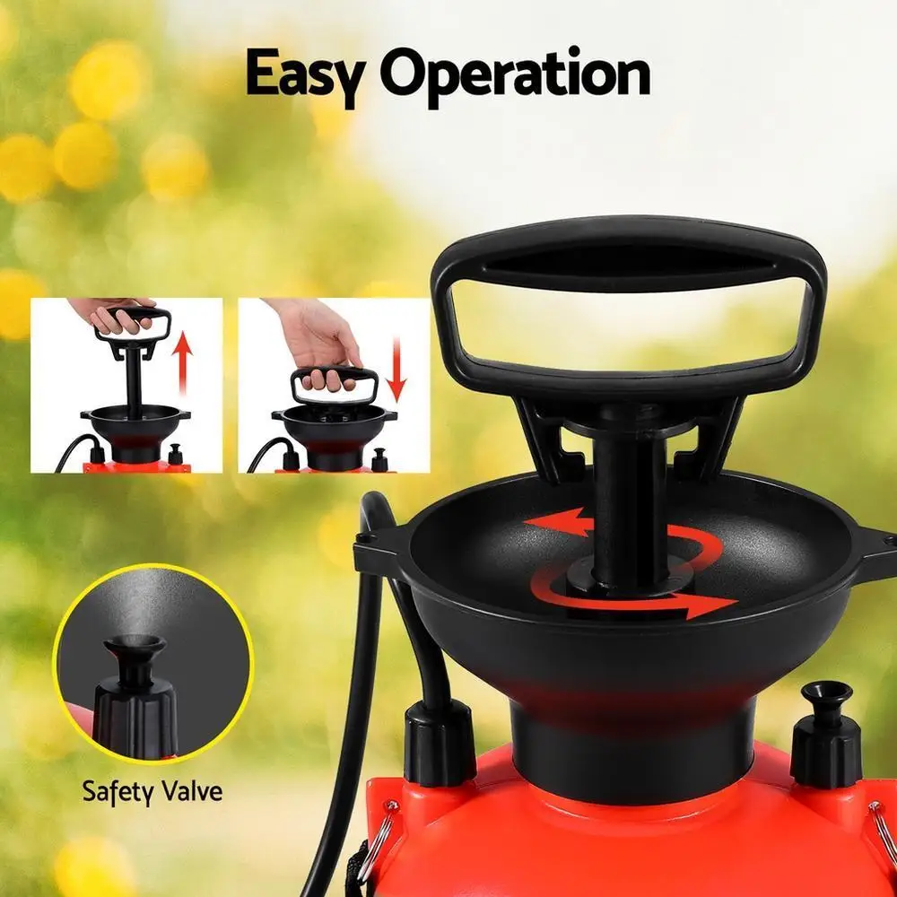 7L Manual Shoulder Garden Sprayer Pressure Weed Spray Bottle Adjustable Nozzle Portable Lawn Plant Watering Tool