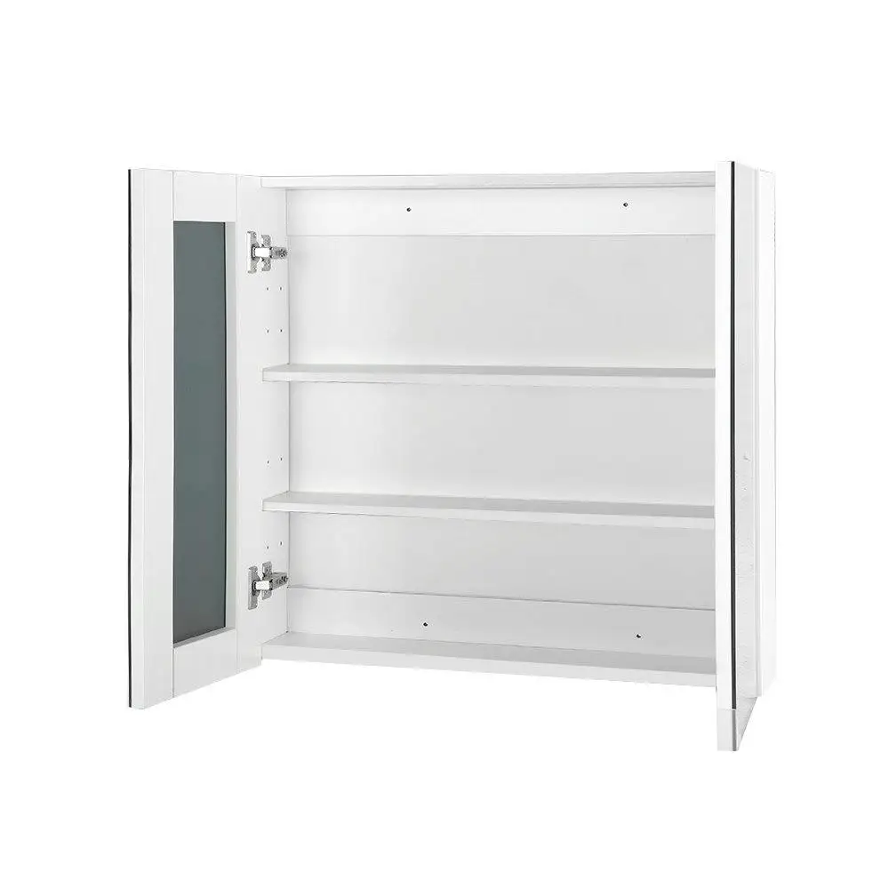 Bathroom Mirror Cabinet 600x720mm White Wall Mounted Storage Cabinet for Bathroom Vanity Organizer with Mirror Door