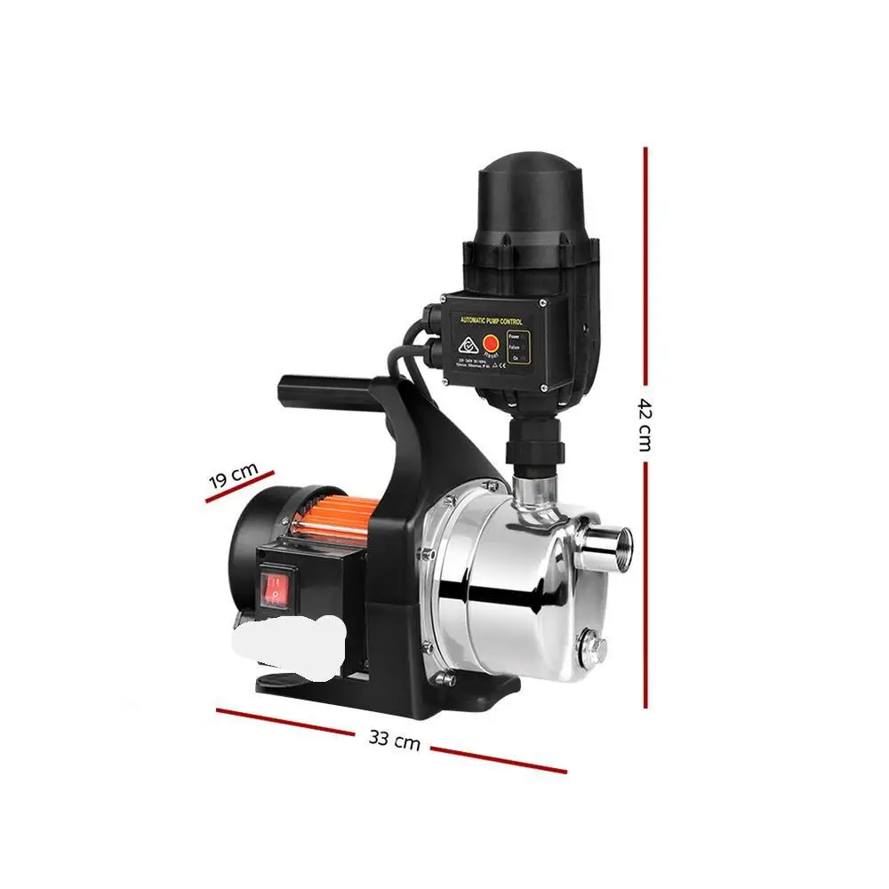 Garden Water Pump 800W High Pressure Electric Booster Pump for Rain Tank Farm Irrigation House Black