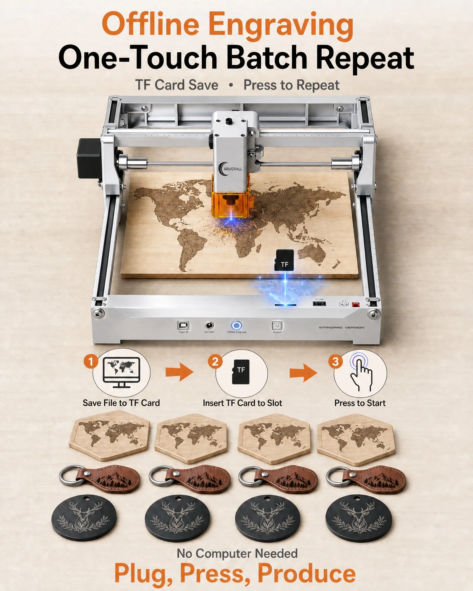 Carverall K15PRO 7W 12W Laser Engraver Cutter Machine, 200x300mm A4 Area, 15000mm/min, 0.01mm Precision, WiFi USB App, LightBurn LaserGRBL, 300+ Materials, for Wood Leather Acrylic, DIY Crafts, Personalised Gifts, Home Workshop Small Business