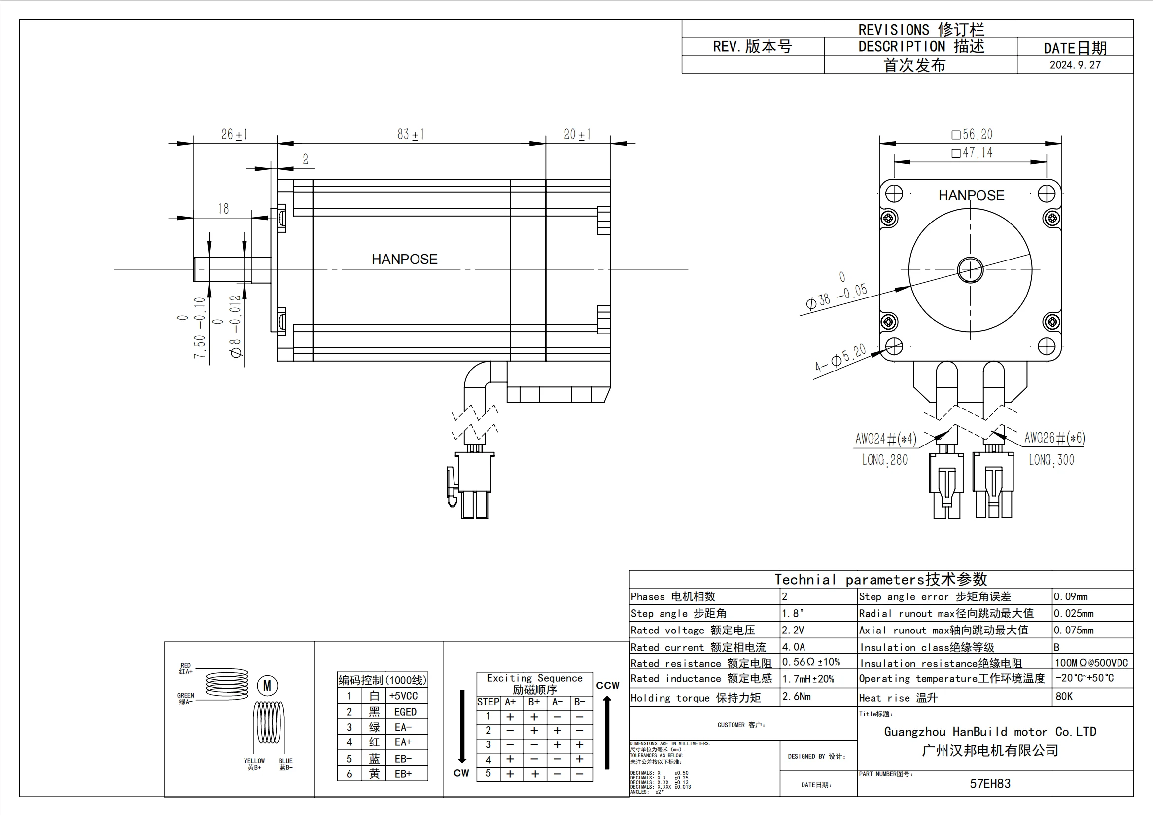 Nema23 57EH83A4001 Hybrid Stepper Motor CL57 Driver Kit 57X83mm Closed Loop 4.0A 2.6N.M 57CME26 Stepper Motor for CNC