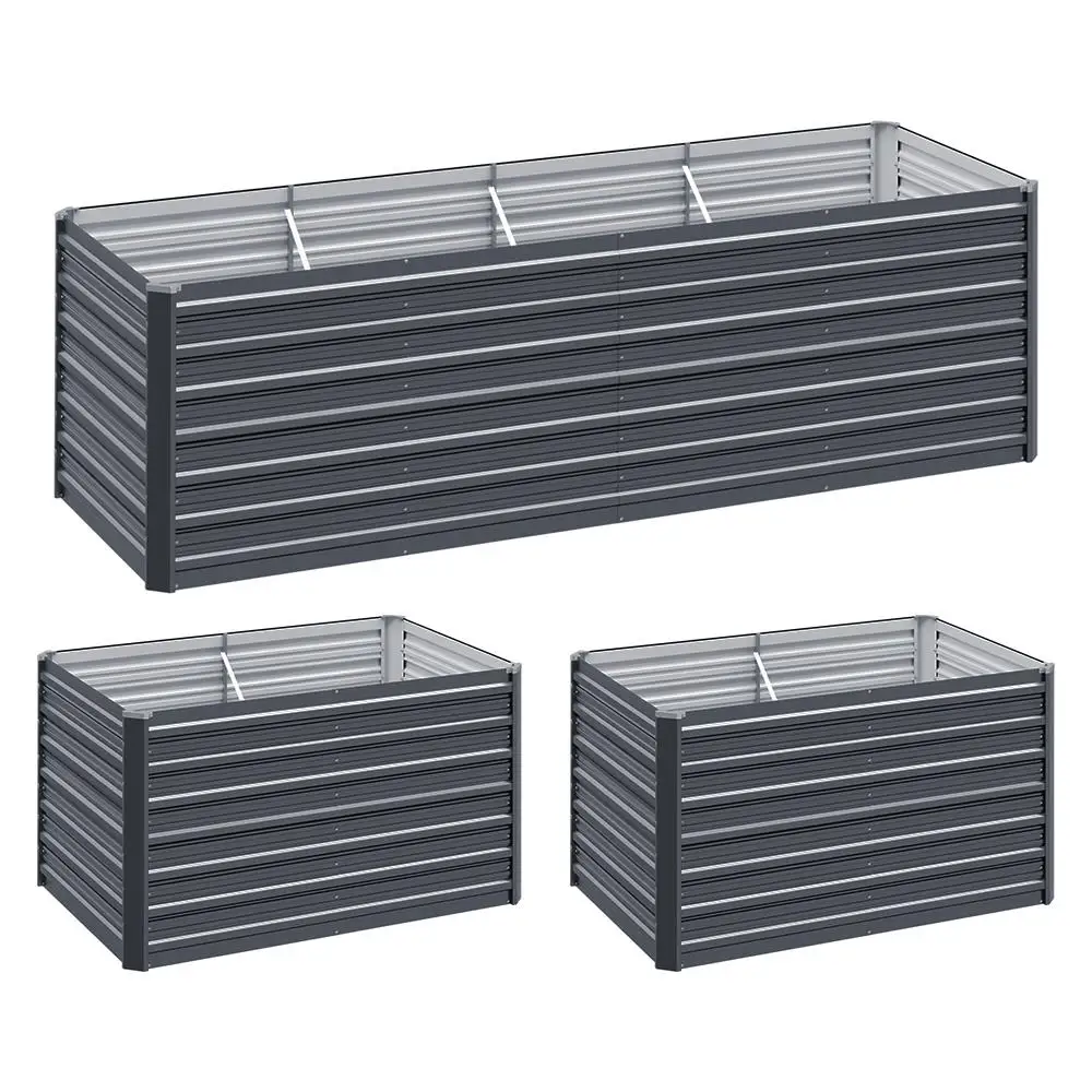 2 in 1 Raised Garden Bed Kit 320cm 160cm Extra Deep Ergonomic Planter Box Galvanised Steel Vegetable Flower Pot for outdoor Garden Includes Gloves and Pegs