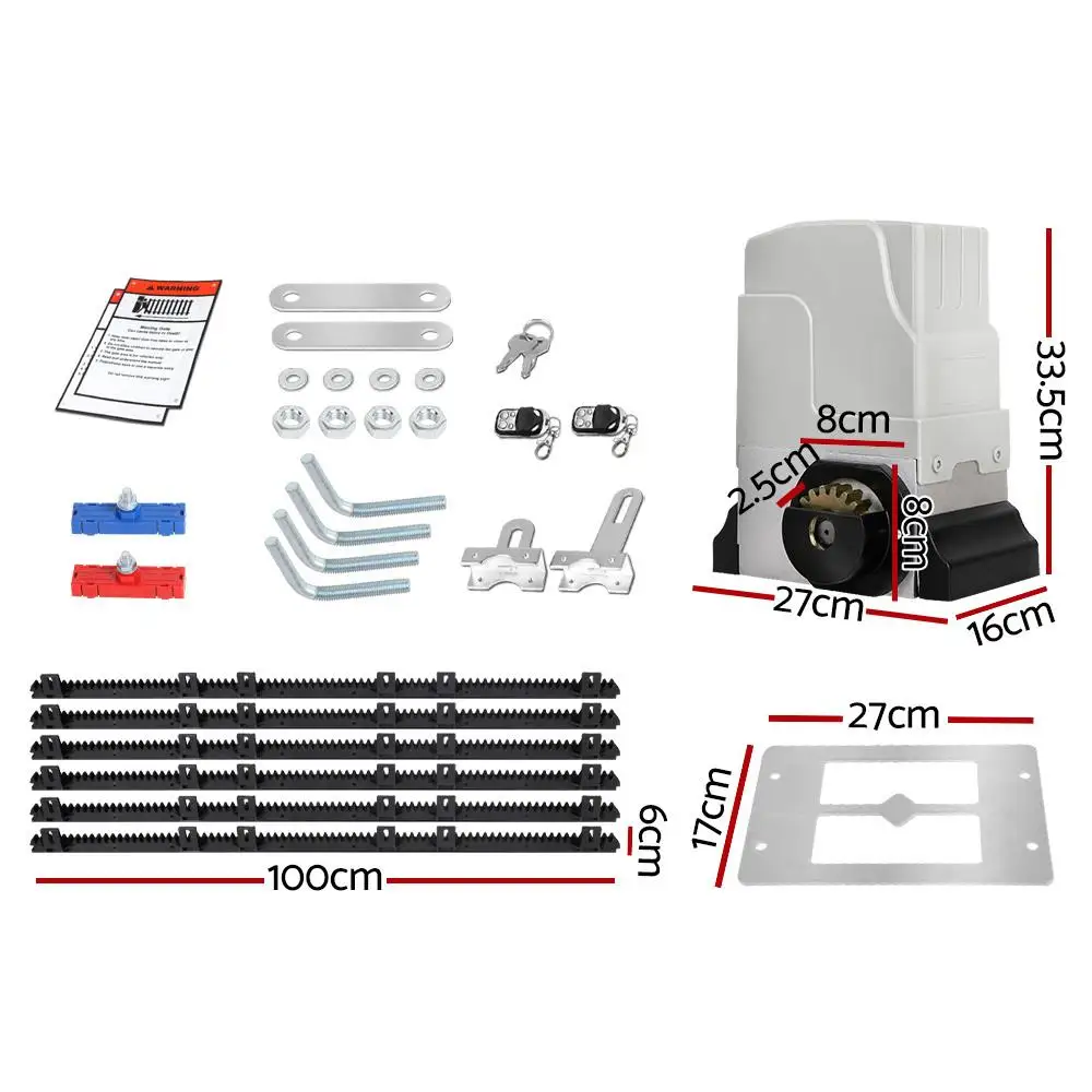 Automatic Sliding Gate Opener Kit 6M 1800KG Heavy Duty Electric Gate Motor for Home and Commercial Use